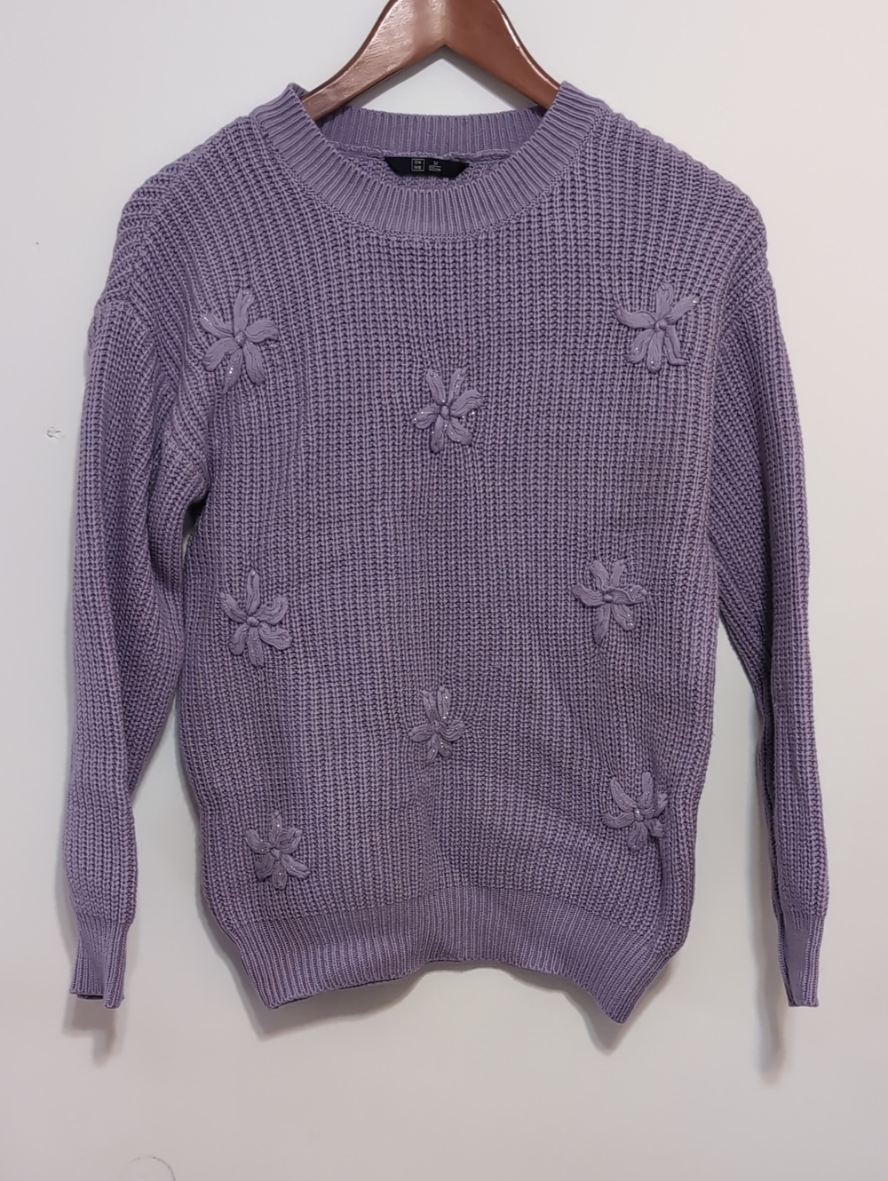 DNMX Purple Crewneck Flower Sweater Size Medium